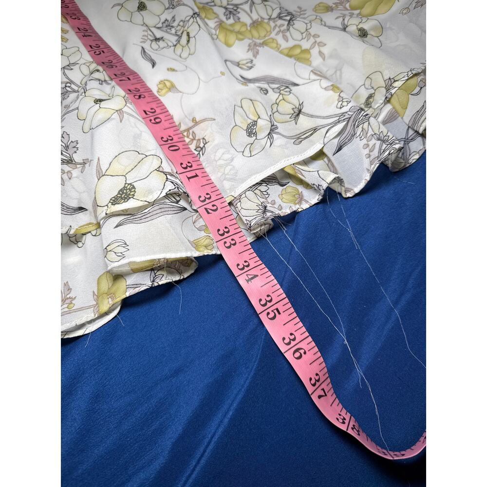 Necessary Objects floral beaded empire‎ waist sheer lined dress womens small y2k - Picture 9 of 10